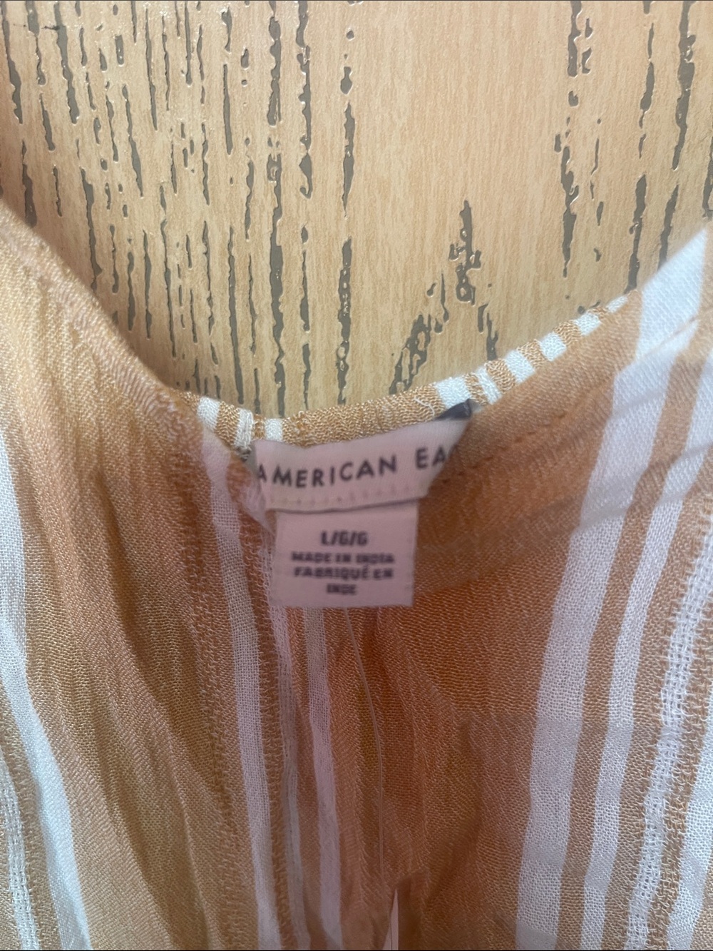 American Eagle Tan and White Striped Sleeveless Cami - Picture 2 of 4